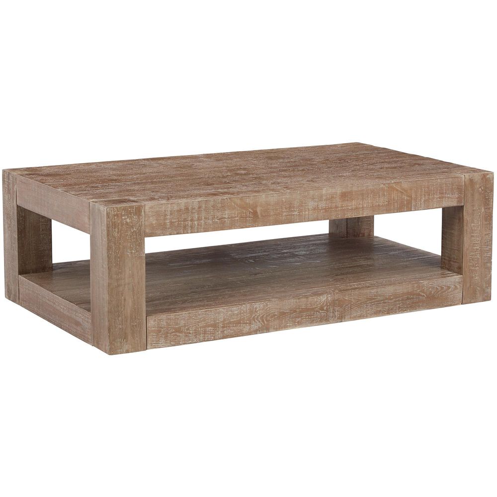 Signature Design by Ashley Waltleigh Coffee Table in Distressed Brown, , large