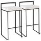 Lumisource Fuji Stackable Barstool with White Velvet Cushion in Black (Set of 2), , large