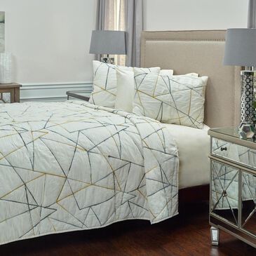 Rizzy Home Julian 90" x 92" Quilt in White, , large