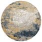Nourison Twilight  8" Round Navy and Gold Area Rug, , large