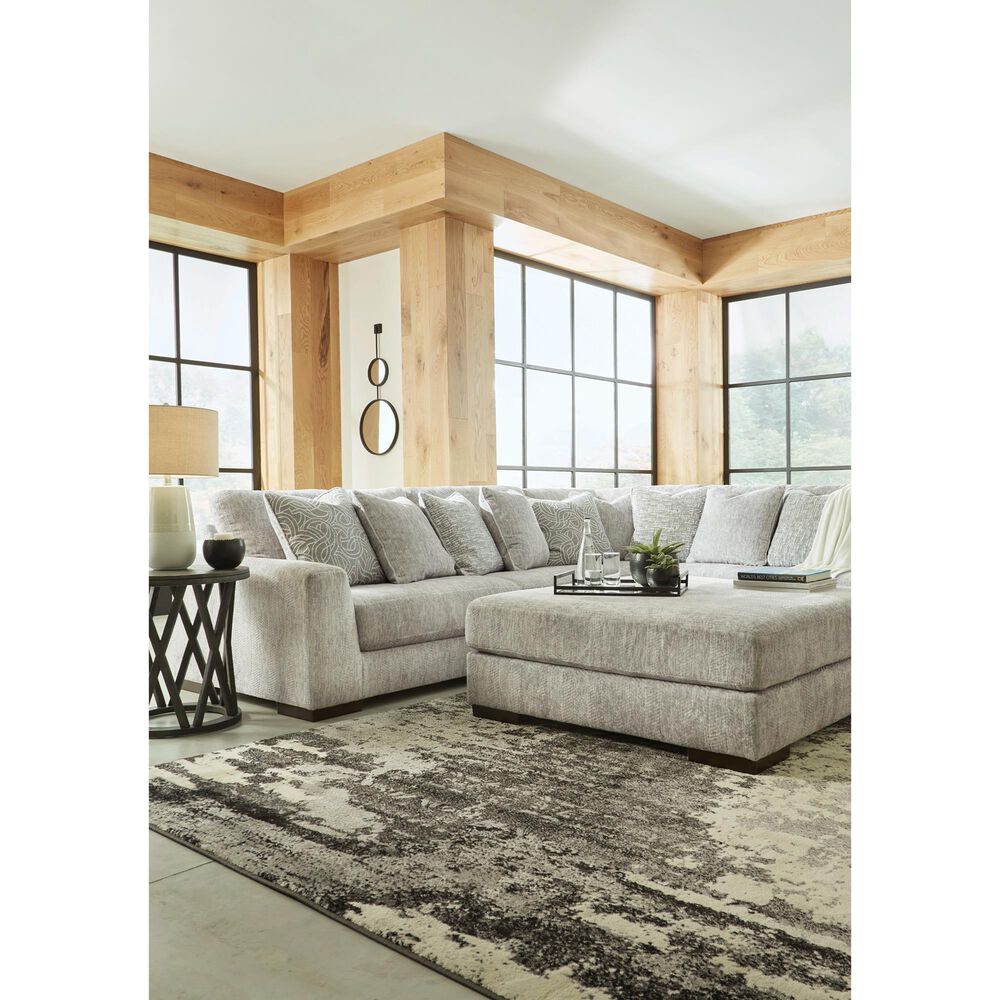 Ashley Regent Park Oversized Accent Ottoman in Pewter, , large