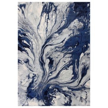 Kas Oriental Rugs Illusions Watercolors 3"3" x 4"11" Blue Area Rug, , large