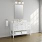 37B Ravello 48" Single Bathroom Vanity Cabinet in Bright White with Marble Top and Backsplash, , large