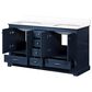 Lexora Home Dukes 60" Double Bathroom Vanity in Navy Blue with 2 cm White Quartz Top and Rectangular Sinks, , large