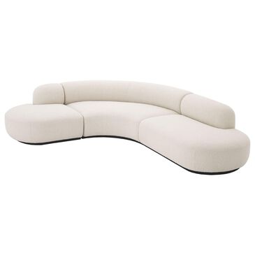Eichholtz Bjorn 3-Piece Stationary Curved Sectional in Boucle Cream, , large
