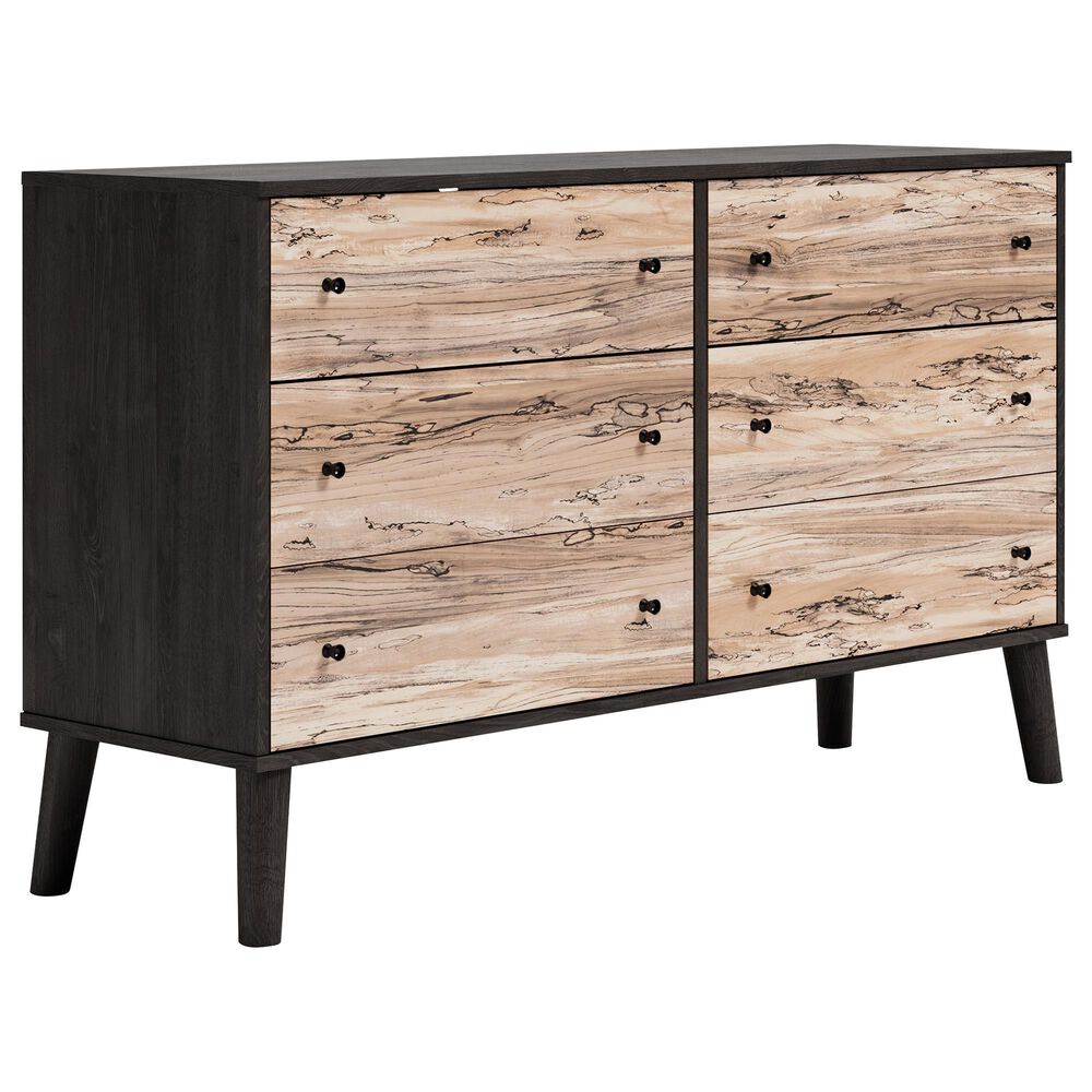 Ashley Piperton 6-Drawer Dresser in Brown and Dark Charcoal, , large