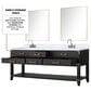Lexora Home Norwalk 80" Double Bathroom Vanity in Black Oak with White Carrara Marble Top and Rectangular Sinks, , large