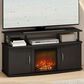 HOMLUX 47" TV Stand with No Heat Electric Fireplace and Two Doors in Americano and Black, , large