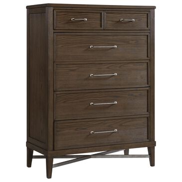 Hawthorne Furniture Preston 5 Drawer Chest in Weathered Vintage Oak, , large