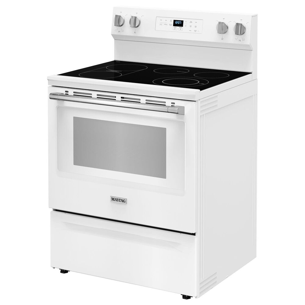 Maytag 5.3 Cu. Ft. Freestanding Electric Range with No Preheat Air Fry and Air Baking in White, , large