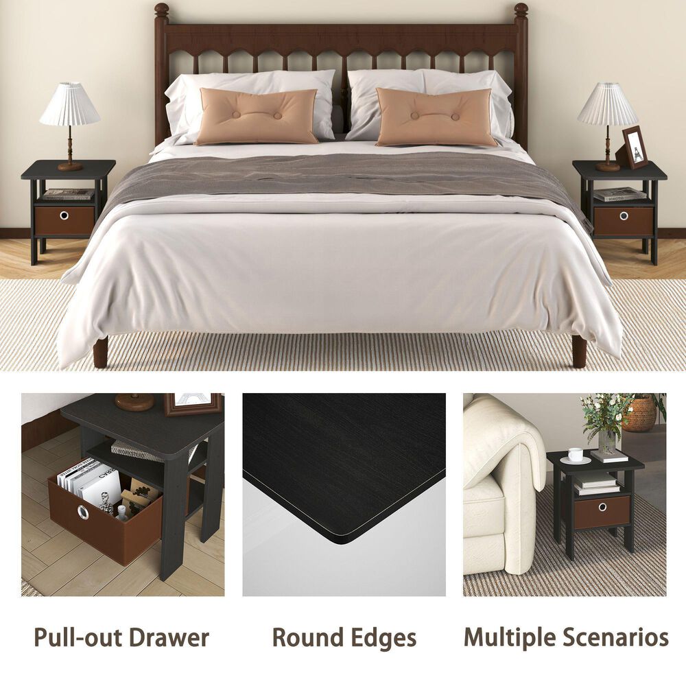 HOMLUX 1-Drawer End Table in Americano, , large