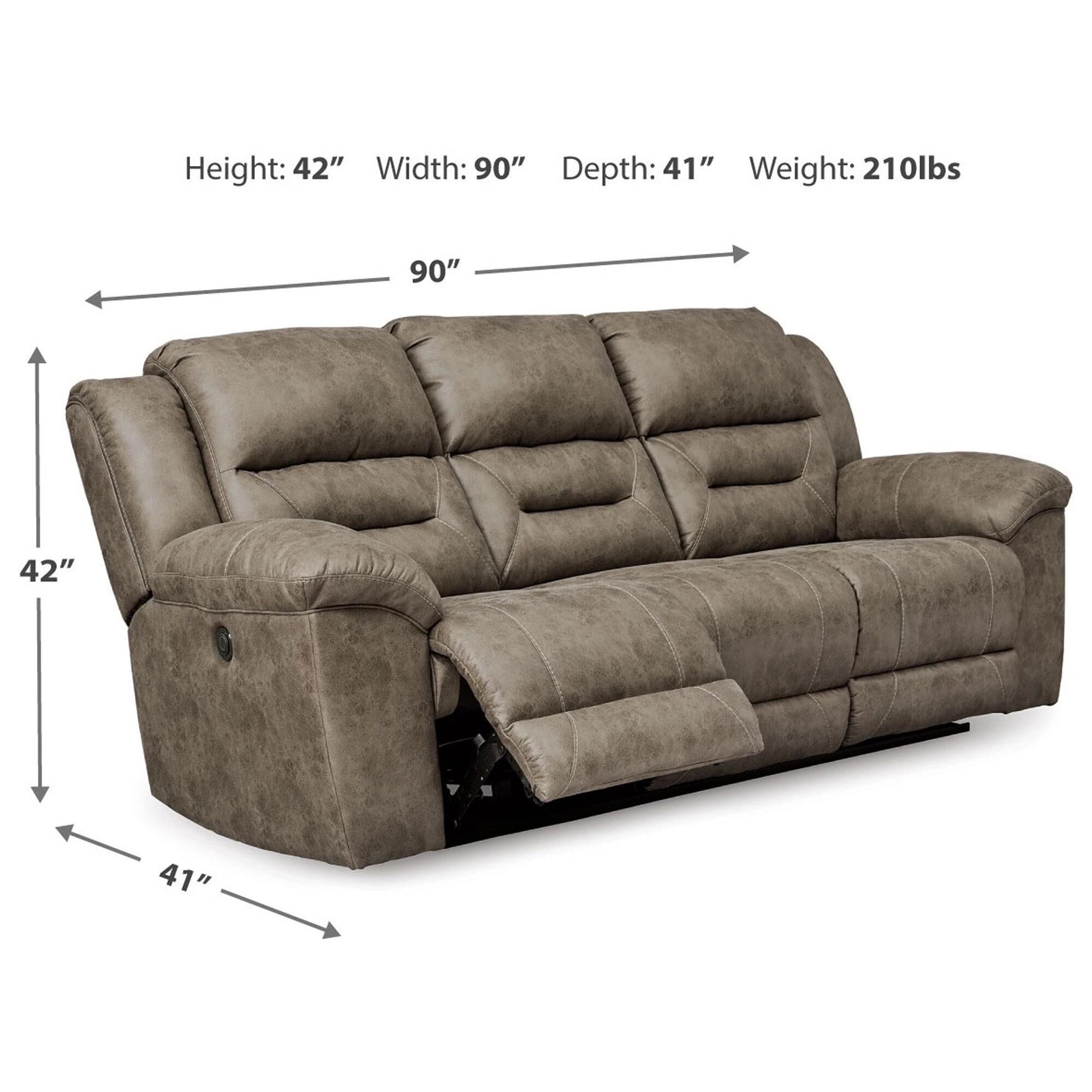 Ashley Stoneland Power Reclining Sofa in Fossil