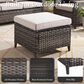 Sunwell Garden Outdoor Ottoman with Gray Rattan in Beige (Set of 2), , large