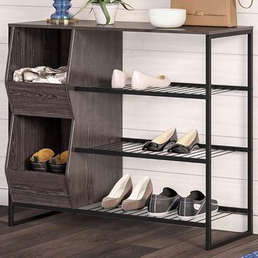 RiverRidge Home Afton 3-Tier Shoe Rack in Dark Weathered Woodgrain, , large