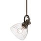 Golden Lighting Hines 1-Light Mini Pendant with Seeded Glass Shade in Rubbed Bronze, , large