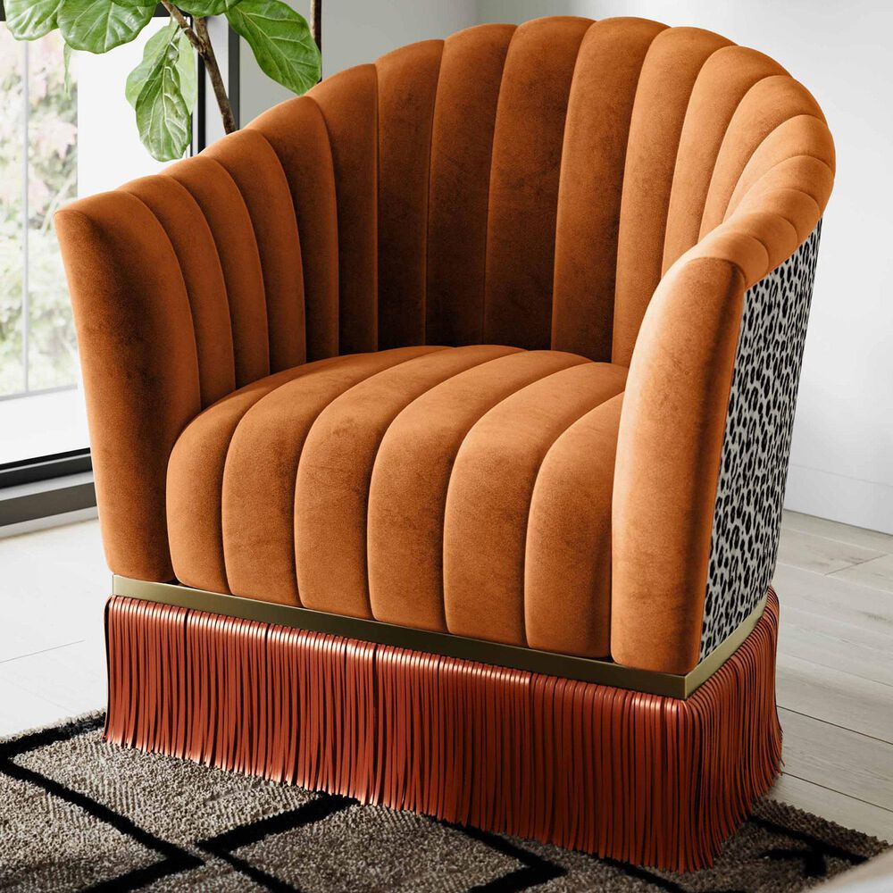 Tov Furniture Enid Swivel Chair in Cinnamon NFM