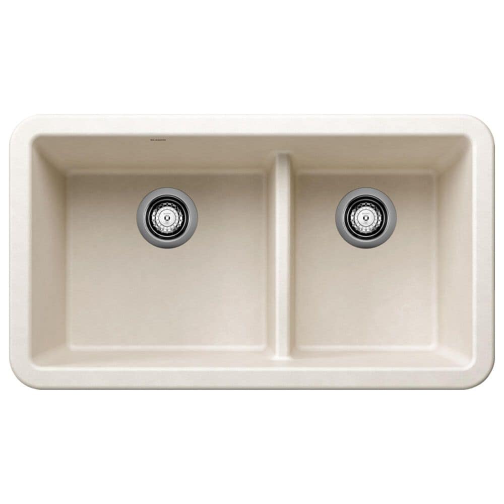 Blanco Ikon 1-3/4 Low Divide Apron Front Double Bowl Sink in Soft White, , large