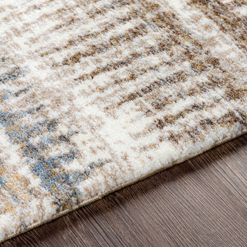 Surya Portofino Cream, Taupe, Tan, Light Slate, Medium Brown and Light Blue 5&#39;3&quot; x 7&#39; Area Rug, , large