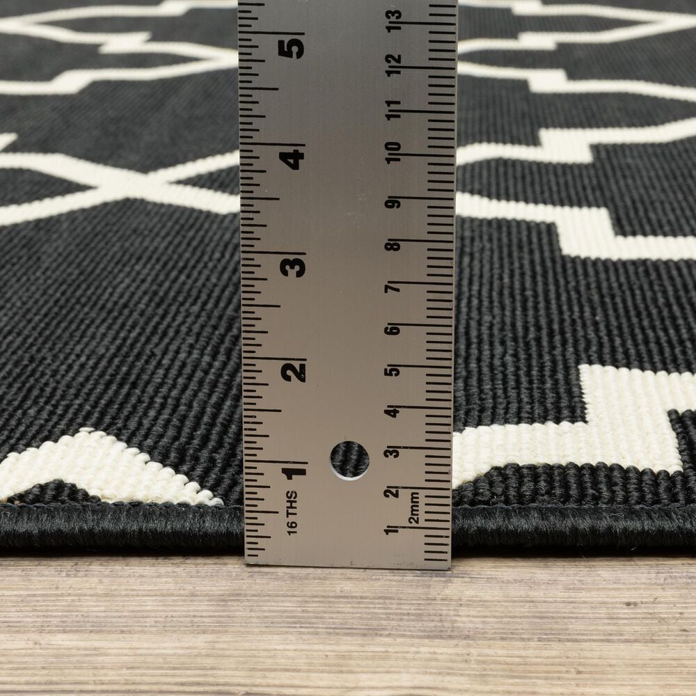 Oriental Weavers Marina 7763K 2&#39;3&quot; x 7&#39;6&quot; Black and Ivory Runner, , large