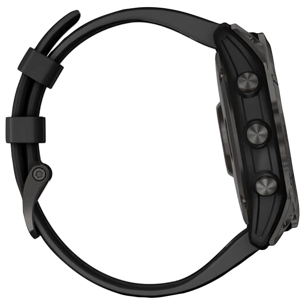 Garmin Fenix 7X Sapphire Solar Edition Smartwatch Screen in Carbon Gray DLC Titanium with Black Band, , large