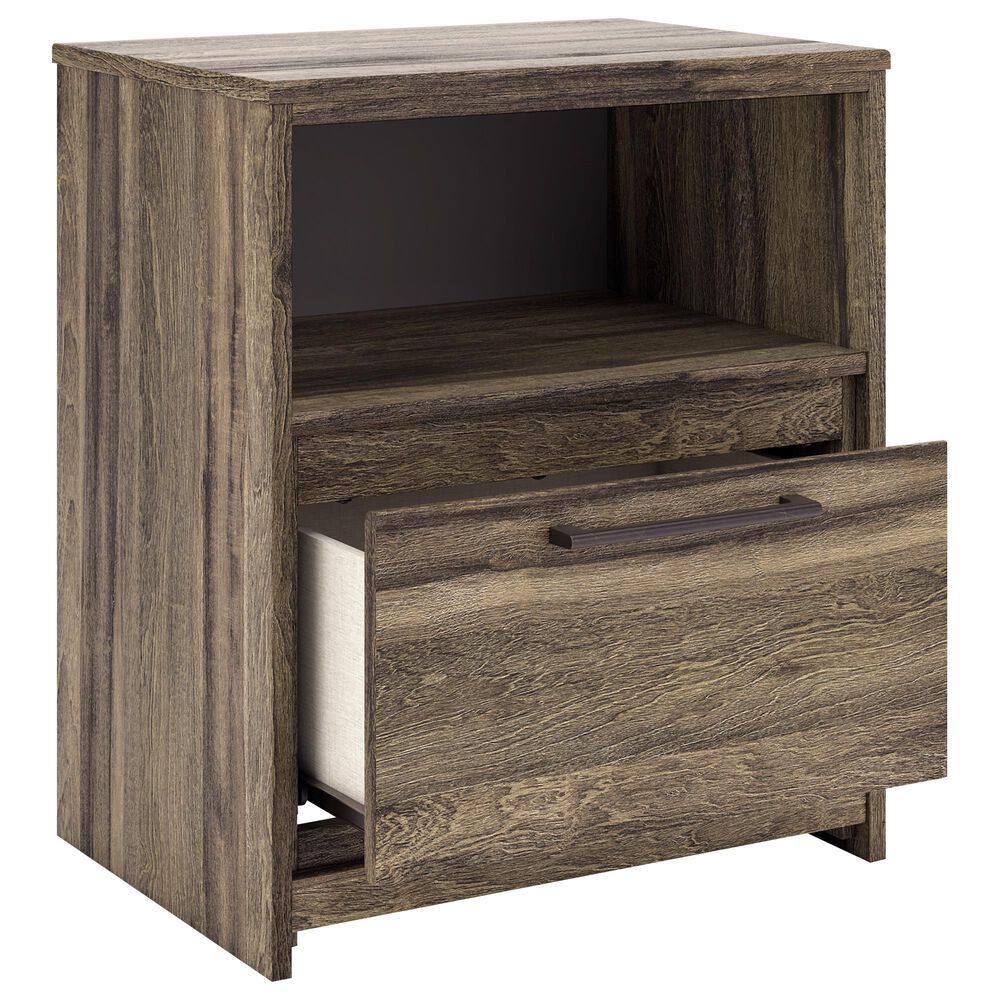 Ashley Elbrim 1-Drawer Nightstand in Brown with USB Port, , large