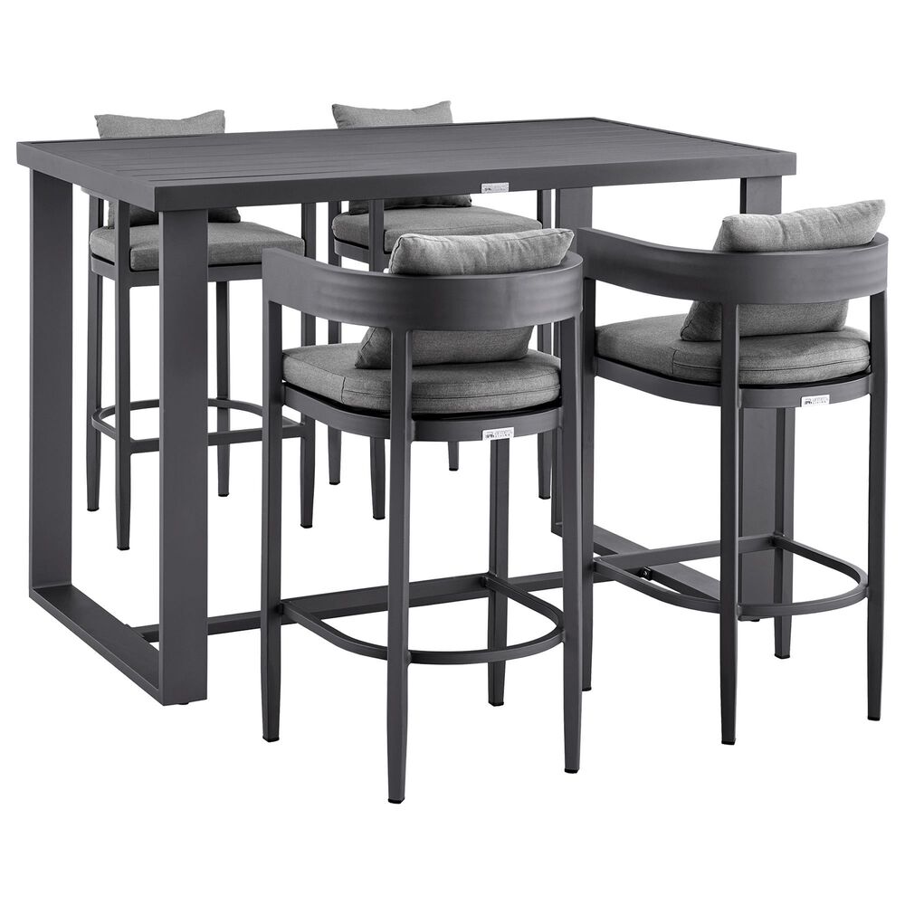 Blue River Argiope 5-Piece Patio Bar Set in Dark Grey, , large