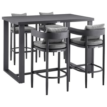 Blue River Argiope 5-Piece Patio Bar Set in Dark Grey, , large