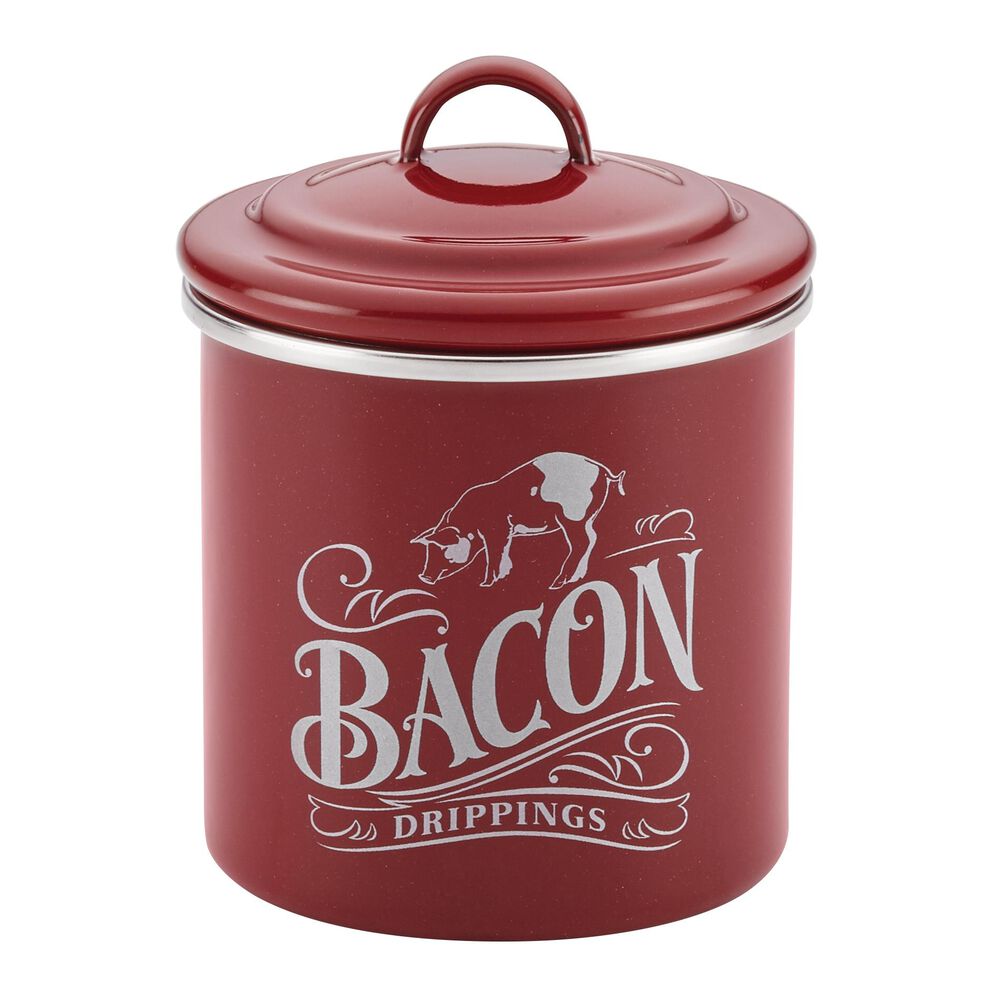 Ayesha Curry Cookware 4" x 4" Bacon Grease Drip Can in Sienna Red , , large