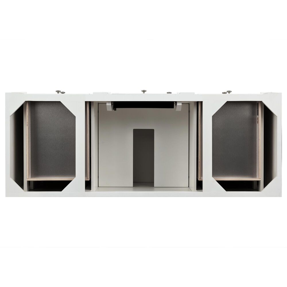 James Martin Vanities Bristol 60" Single Bathroom Vanity in Bright White with 3 cm Parisien Bleu Quartz Top and Rectangular Sink, , large