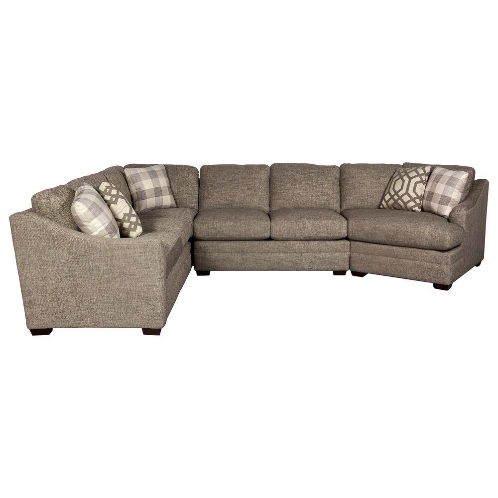 Hickorycraft 3-Piece Right Facing Curved Stationary Sectional in Gray, , large