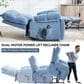 Hearth and Haven Large Power Lift Recliner in Blue, , large