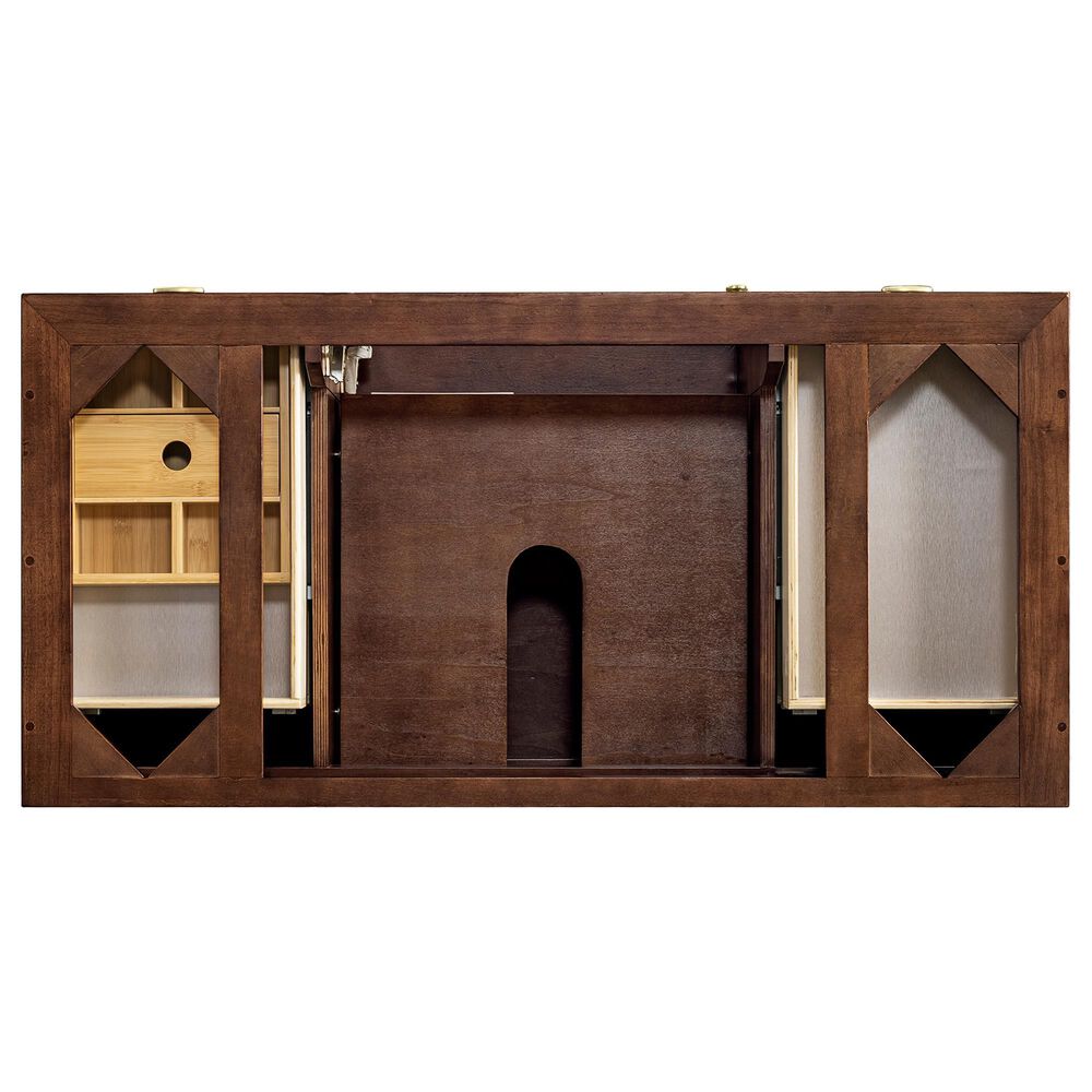 James Martin Vanities Amberly 48&quot; Single Bathroom Vanity in Mid-Century Walnut with 3 cm Victorian Silver Quartz Top and Rectangular Sink, , large
