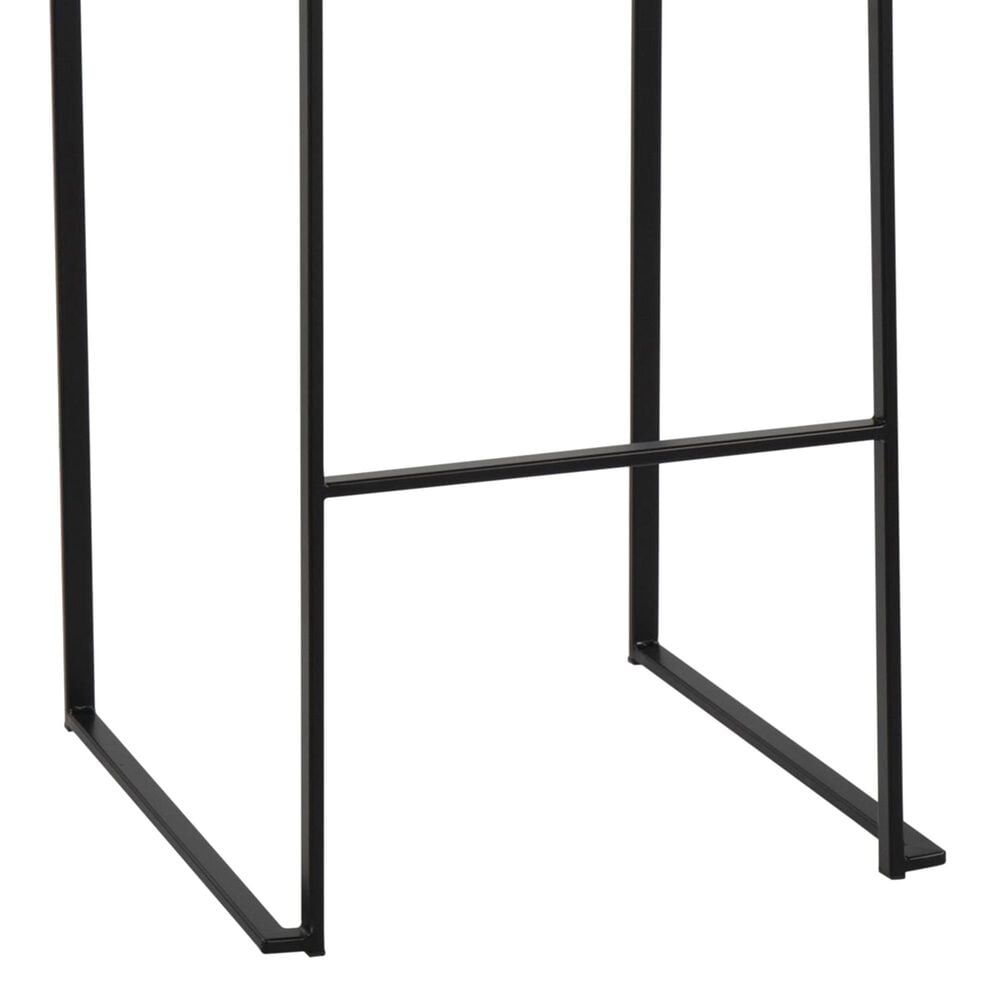Lumisource Fuji High Back Barstool with White Faux Leather in Black &#40;Set of 2&#41;, , large