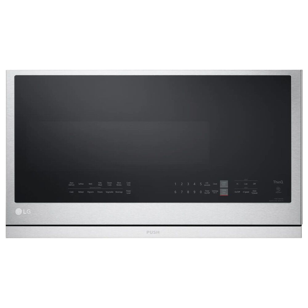 LG 2-Piece Kitchen Package with 6.3 Cu. Ft. Smart Freestanding Gas Range and 2.1 Cu. Ft. Smart Over-the-Range Microwave in Printproof Stainless Steel, , large