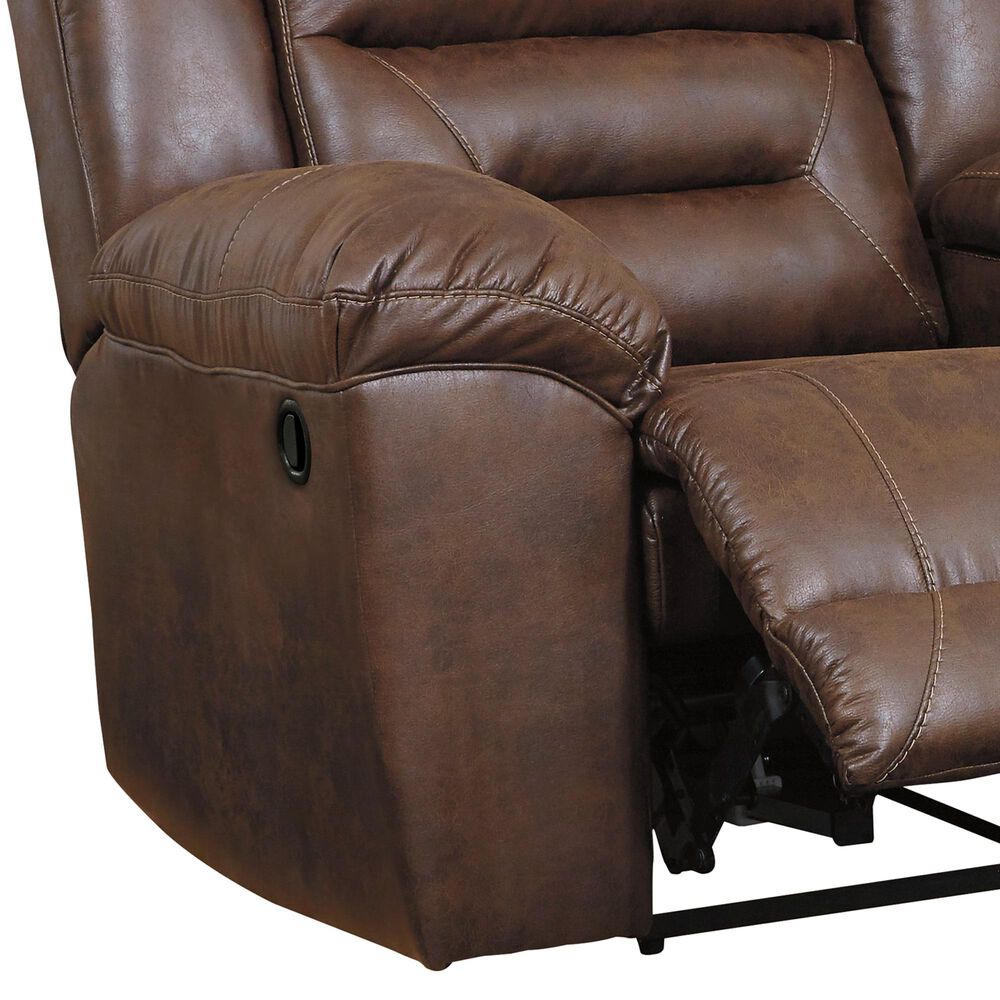 Ashley Stoneland Manual Reclining Loveseat with Console in Chocolate, , large
