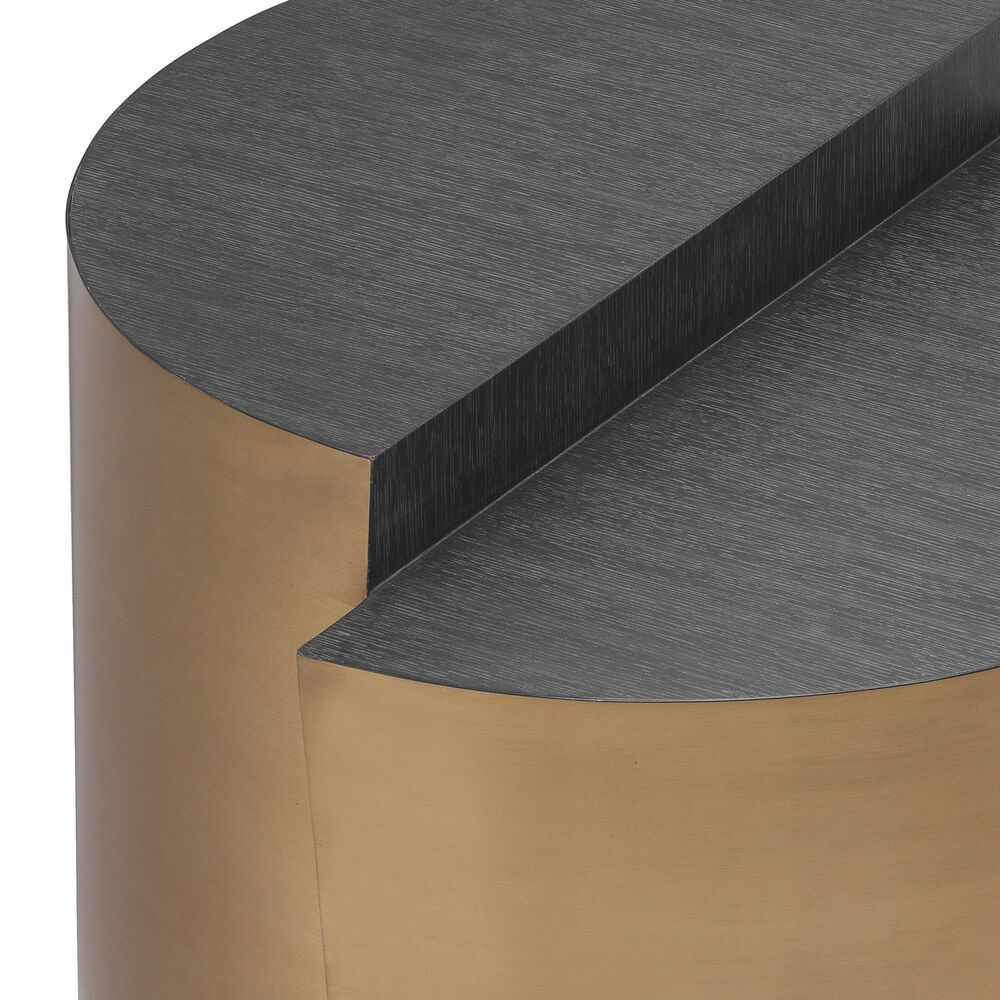 Eichholtz Riviera Side Table in Brushed Brass and Charcoal Grey, , large