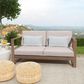 Linon Home Decor Silas 2-Seater Outdoor Sofa with Beige Cushions in Natural, , large