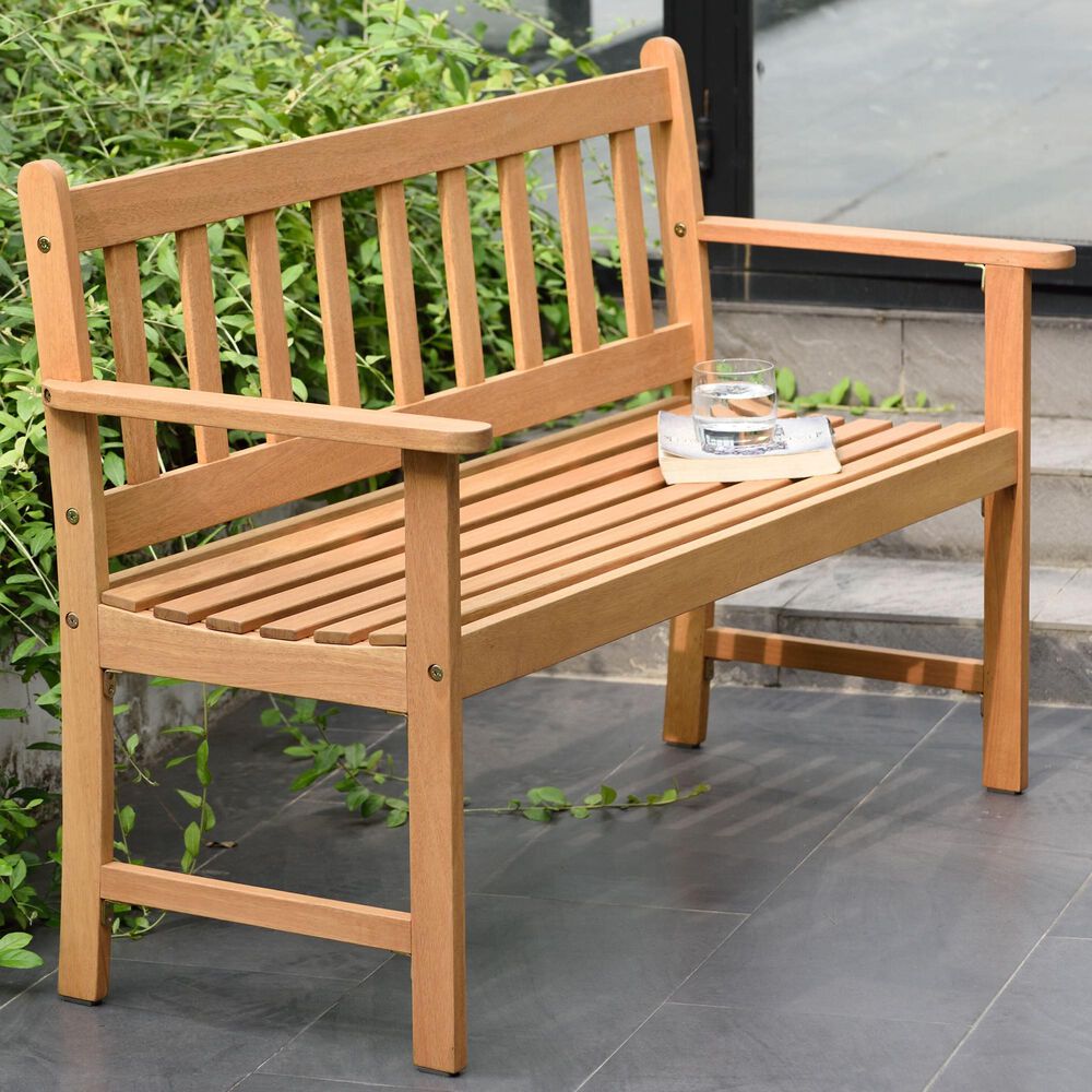 International Home Miami Amazonia Barcelona 2-Seat Patio Bench in Brown, , large