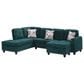 HOMLUX 94.49" L-Shaped Modular Sectional Sofa with Storage Ottoman and Cup Holders in Green, , large