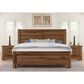 Viceray Collections Cool Rustic King Plank Bed with Two Nightstands in Amber, , large