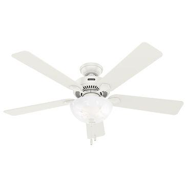 Hunter Swanson 52" Ceiling Fan with LED Bowl Lights in Fresh White, , large