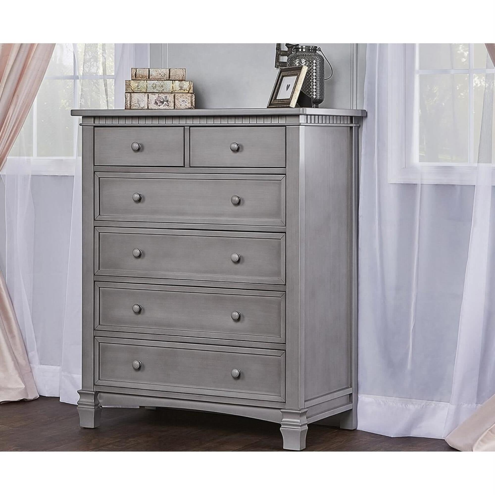 Evolur Cheyenne Tall Chest in Storm Grey NFM