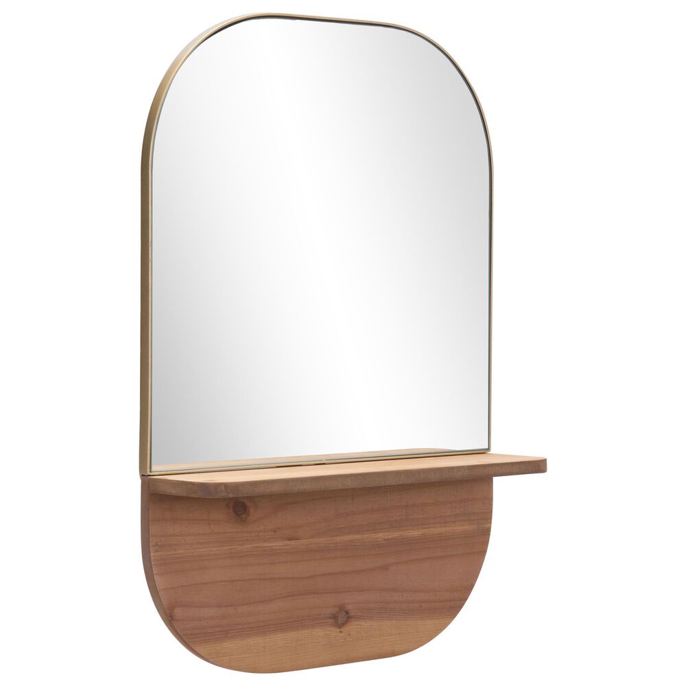 Zuo Modern Meridian Mirror in Gold and Brown, , large