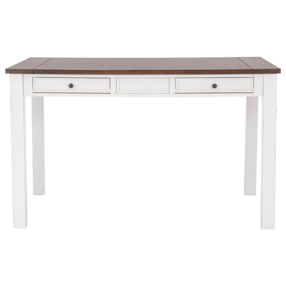 Linon Home Decor Meretta 6-Piece Counter Height Dining Set in Antique White and Natural, , large