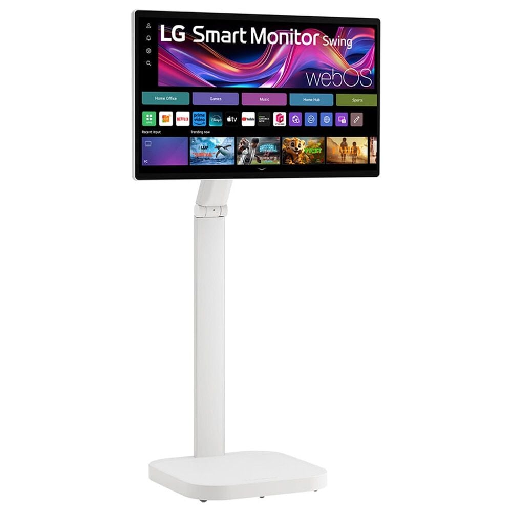 LG 31.5&quot; 4K UHD IPS Smart Monitor Swing with Touchscreen and Rolling Stand in White, , large