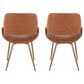 LumiSource Fabrico Side Chair with Camel Faux Leather Cushion in Antique Copper (Set of 2), , large