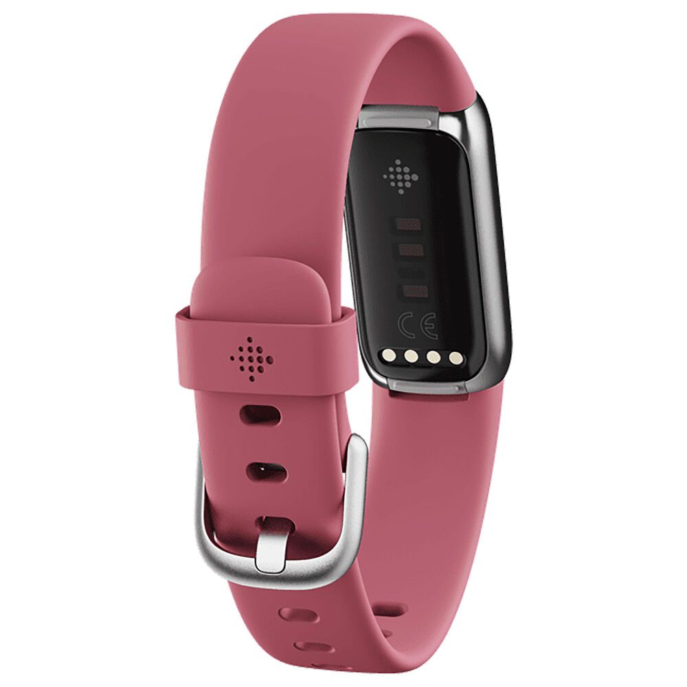 Fitbit Luxe Tracker with Orchid Band in Platinum Stainless Steel, , large