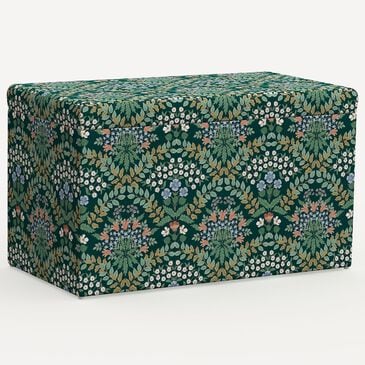 Rifle Paper Co Crafted by Cloth & Company Willie Storage Bench in Bramble Emerald, , large
