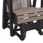 Amish Orchard 2" Adirondack Outdoor Glider in Weatherwood and Black, , large