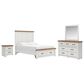 Ashley Savonport 4 Piece Queen Storage Bedroom Set in White and Brown, , large